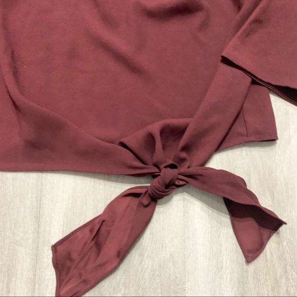 Talbots Maroon Burgundy Side Tie Top Blouse Sz 3X - Picture 3 of 8